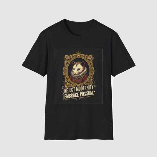 Reject Modernity Embrace Possum — shirt mockup