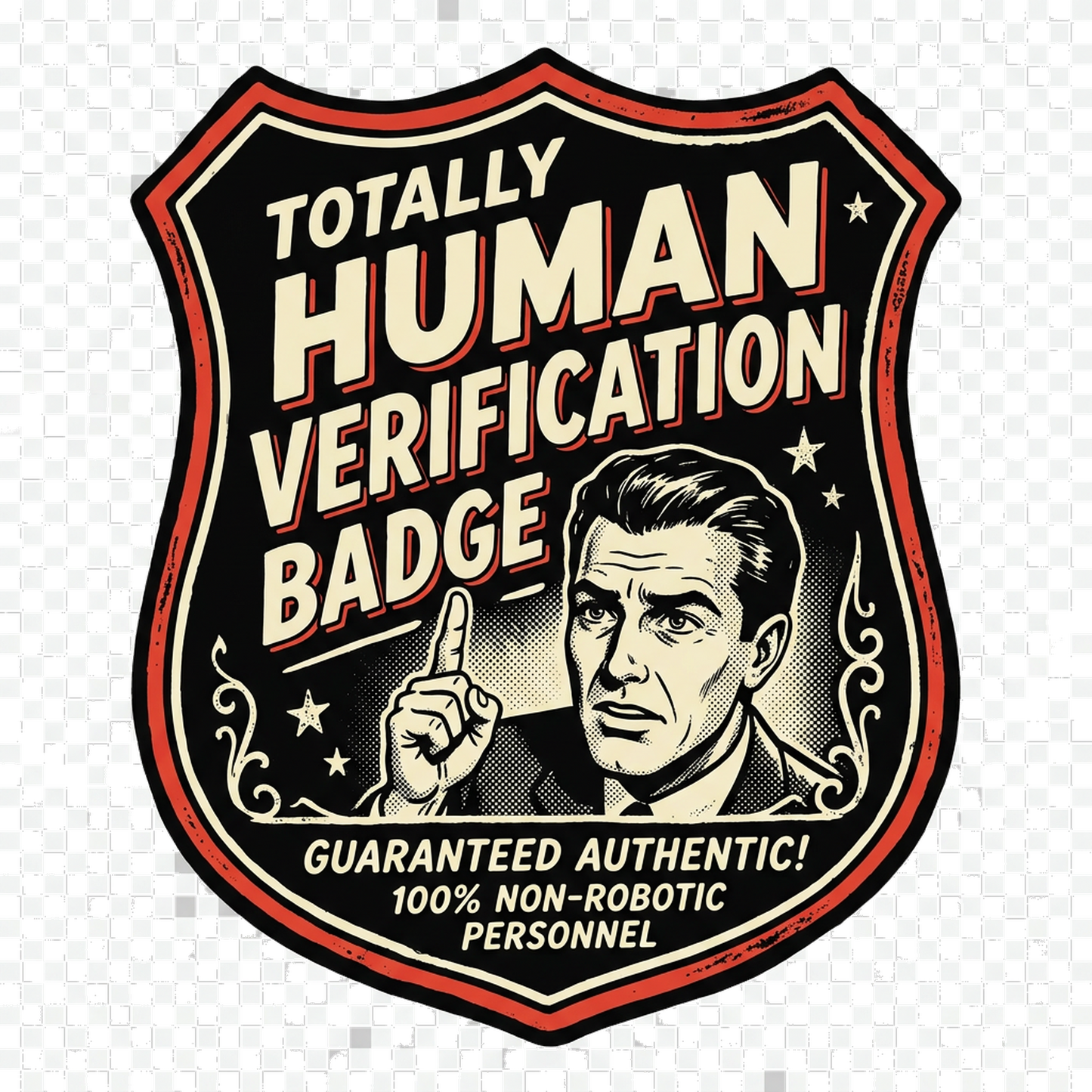 Verified Human Badge | Internet Culture Tee — design