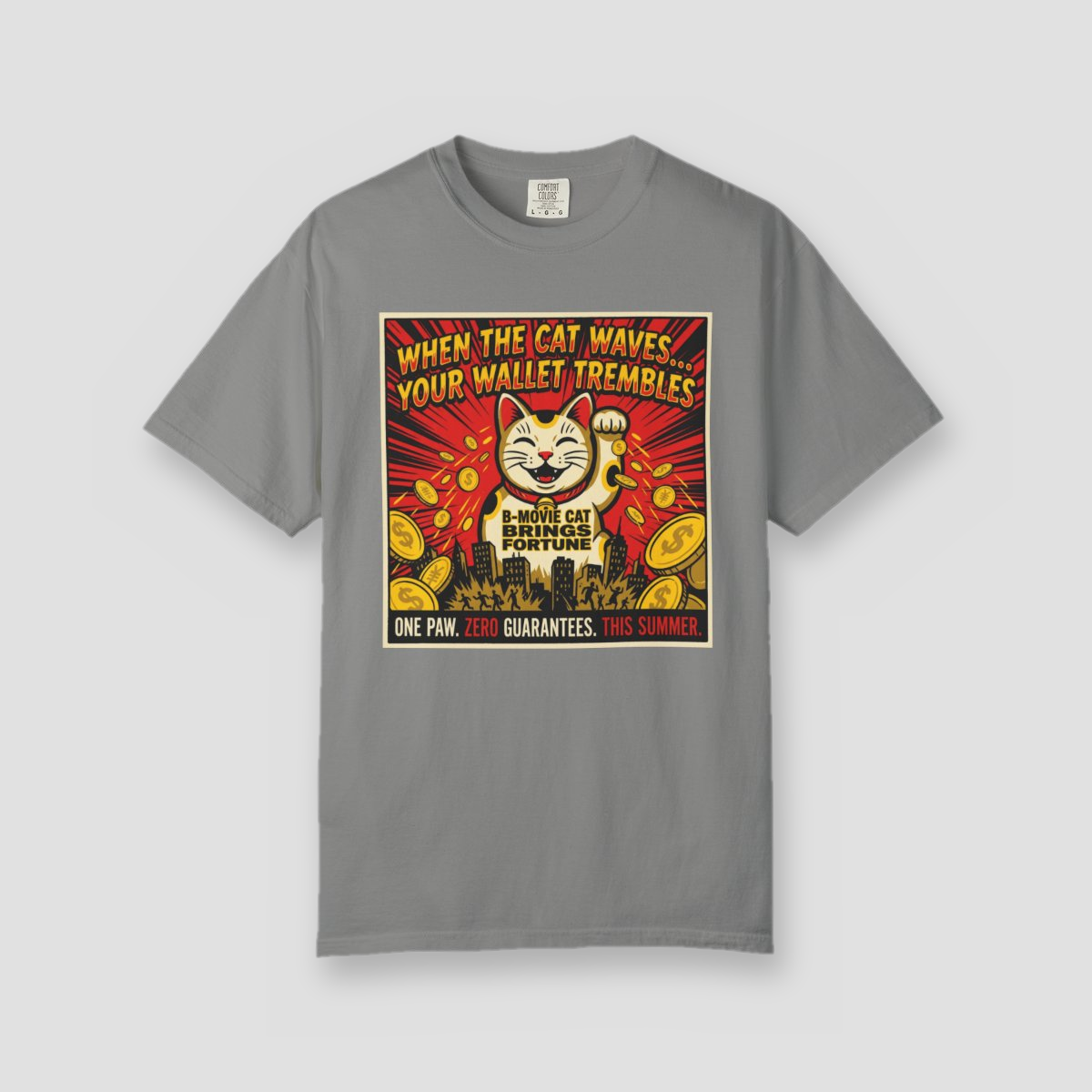 B-Movie Cat Brings Fortune — shirt mockup