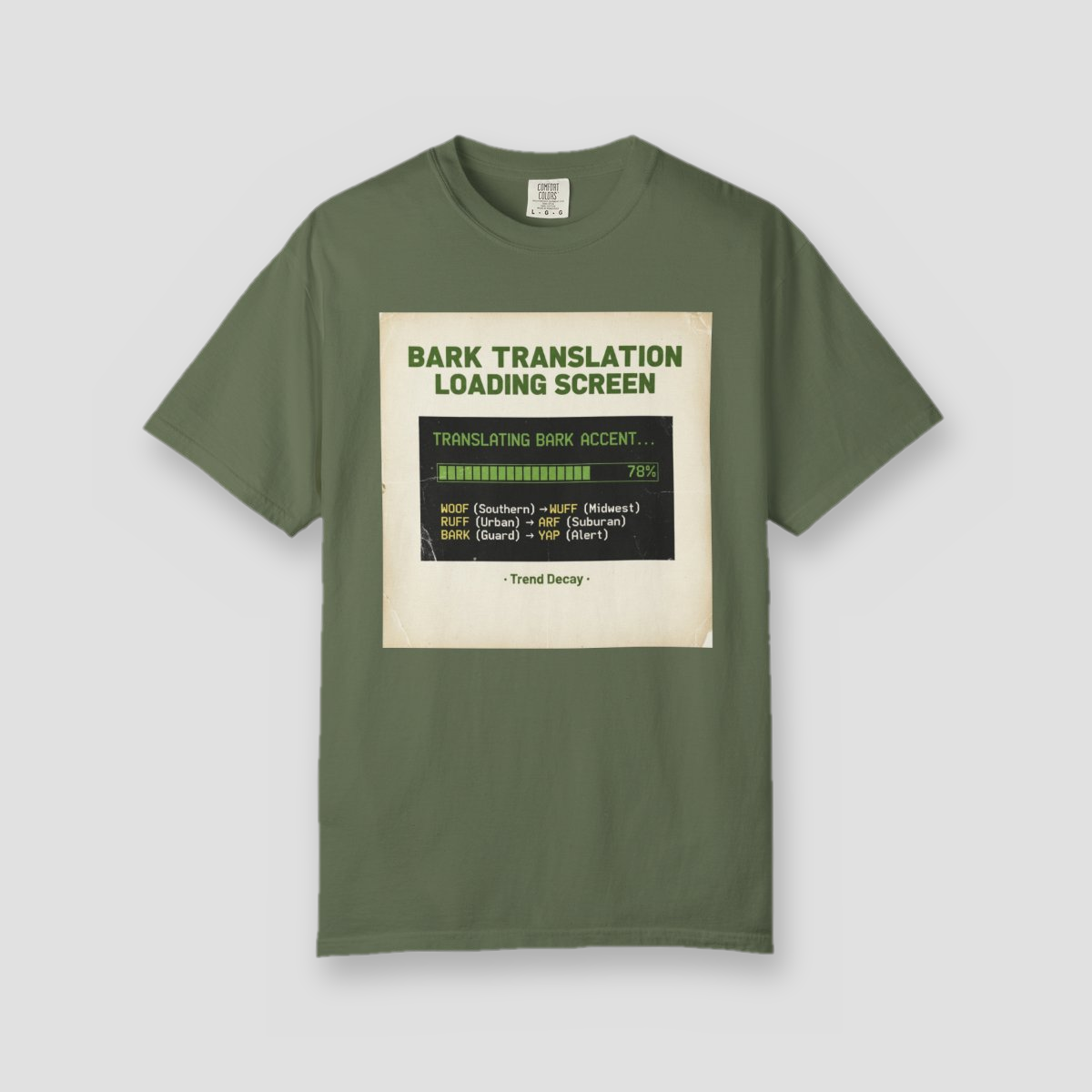Bark Translation Loading Screen — shirt mockup