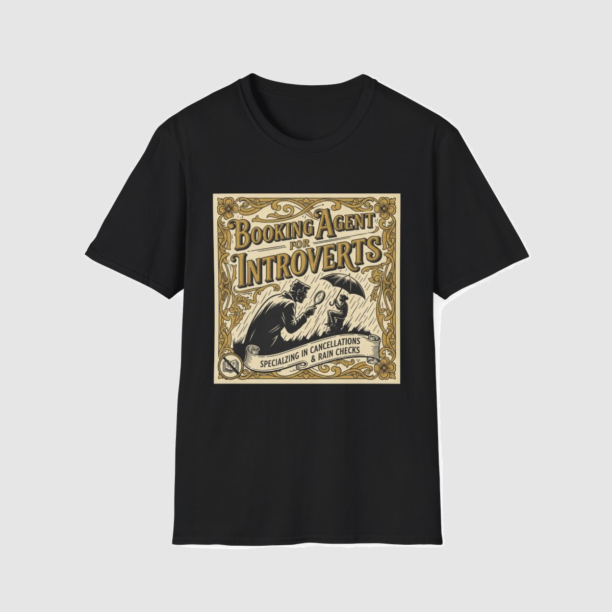 Booking Agent for Introverts — shirt mockup