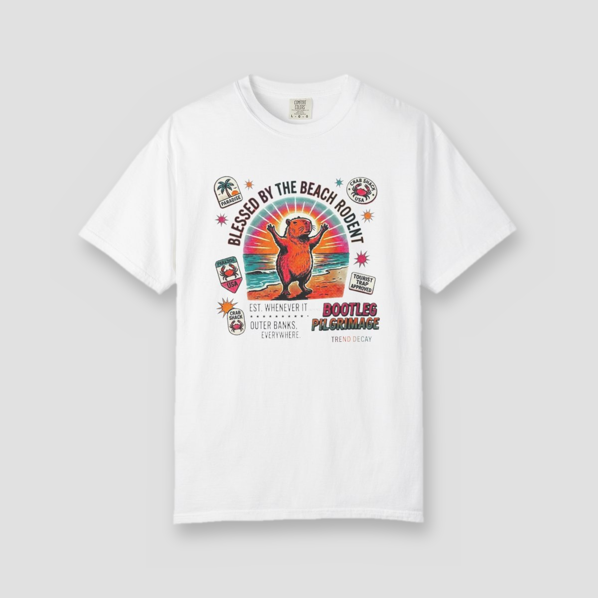 Blessed by the Beach Rodent — shirt mockup