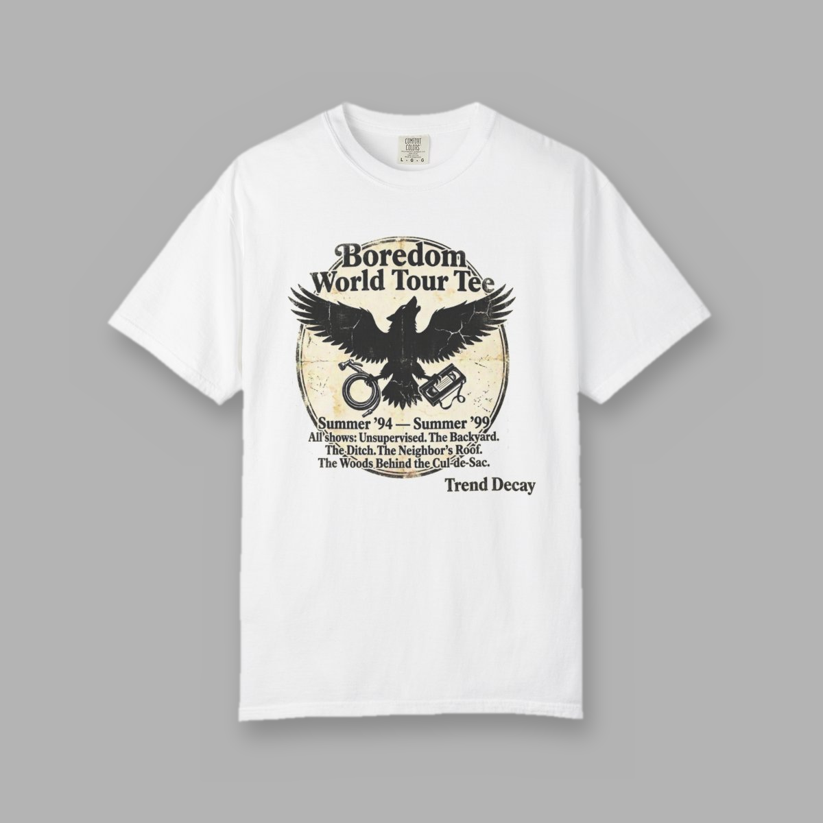 Boredom World Tour Tee — shirt mockup