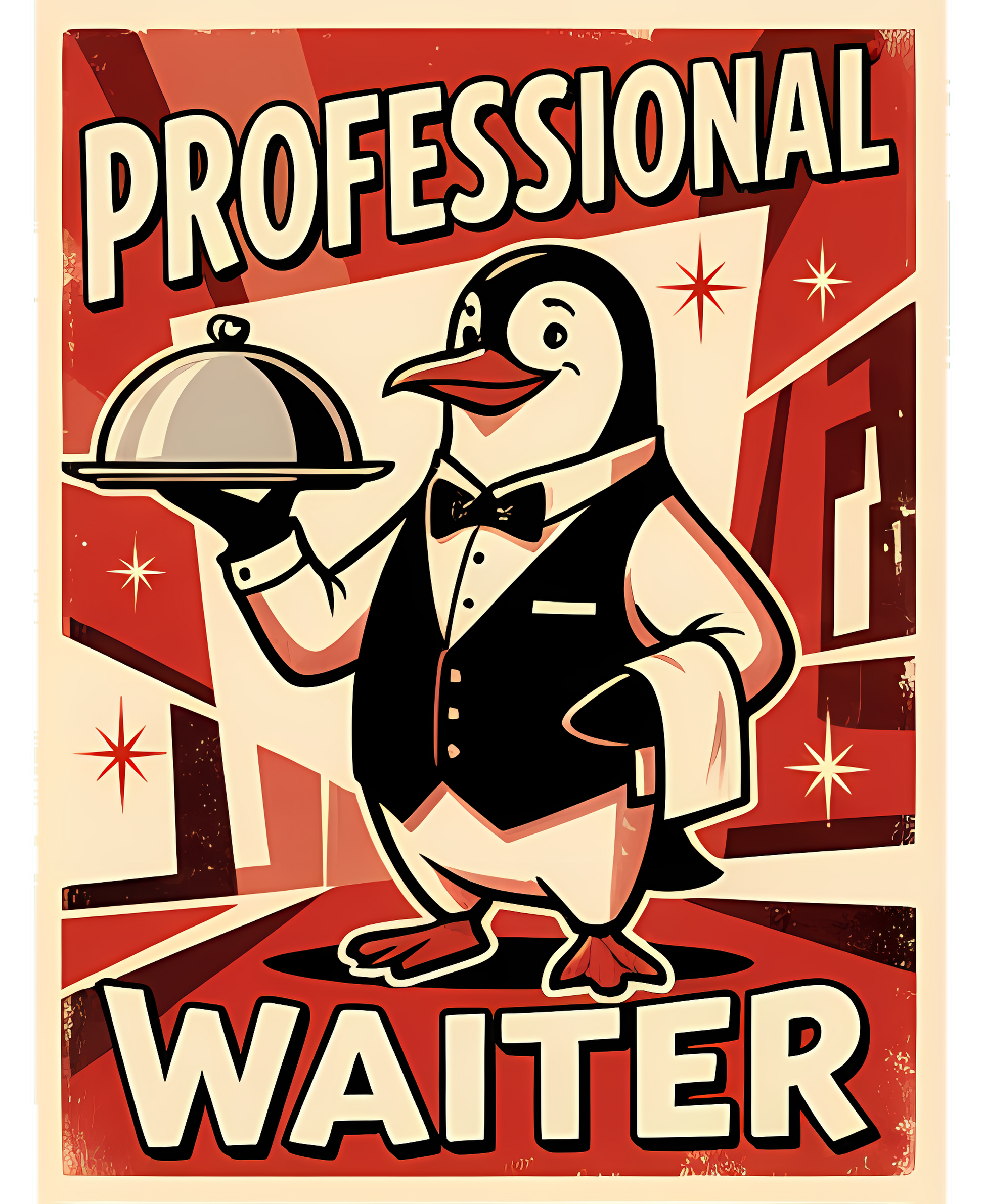 Professional Waiter | Penguin Pun T-Shirt — design