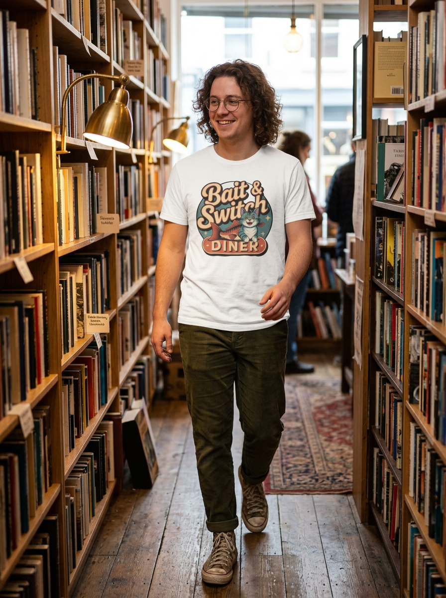 Bait & Switch Diner | Vintage Humor Tee — lifestyle photo