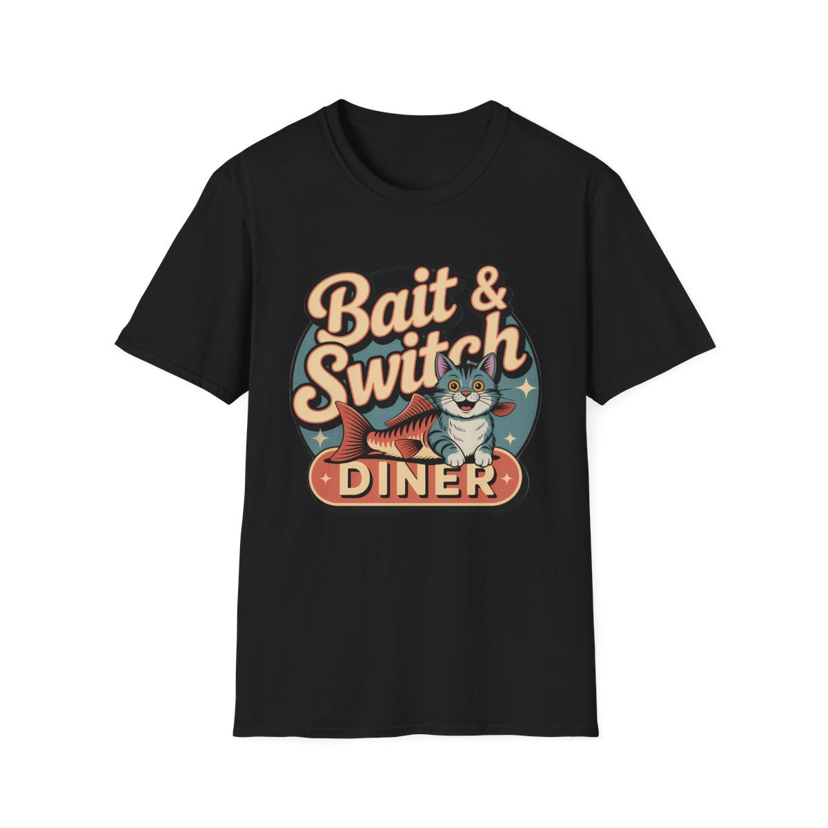 Bait & Switch Diner | Vintage Humor Tee — shirt mockup