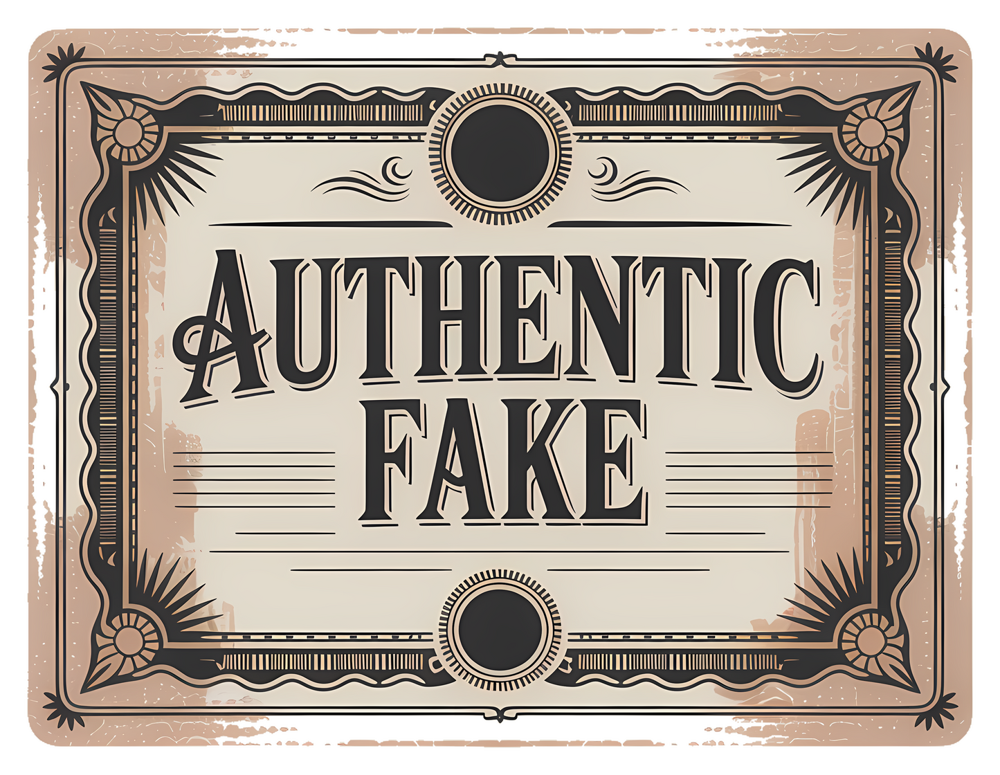 Certified Authentic Fake | Ironic Identity Tee — design