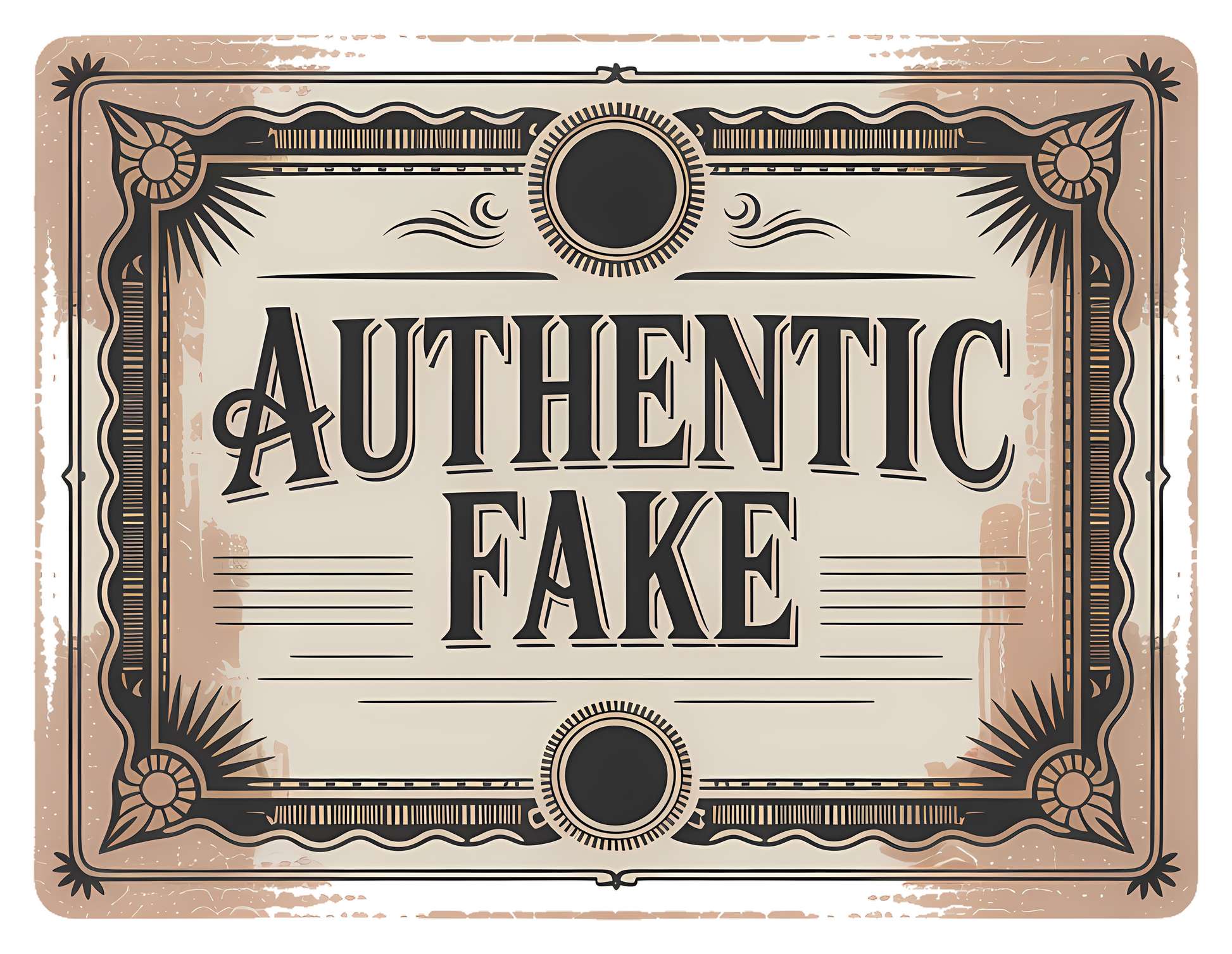 Certified Authentic Fake | Ironic Identity Tee — design