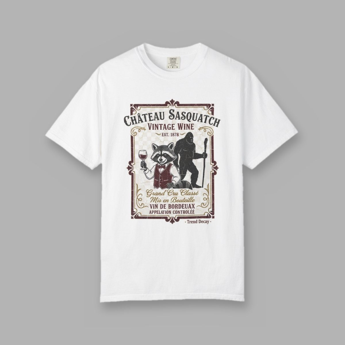 Château Sasquatch Vintage Wine — shirt mockup