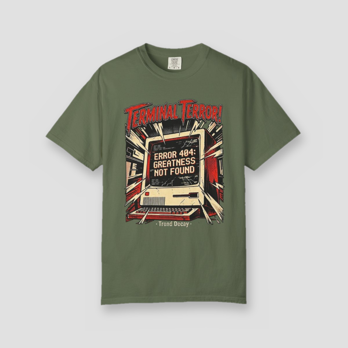 Error 404: Greatness Not Found — shirt mockup