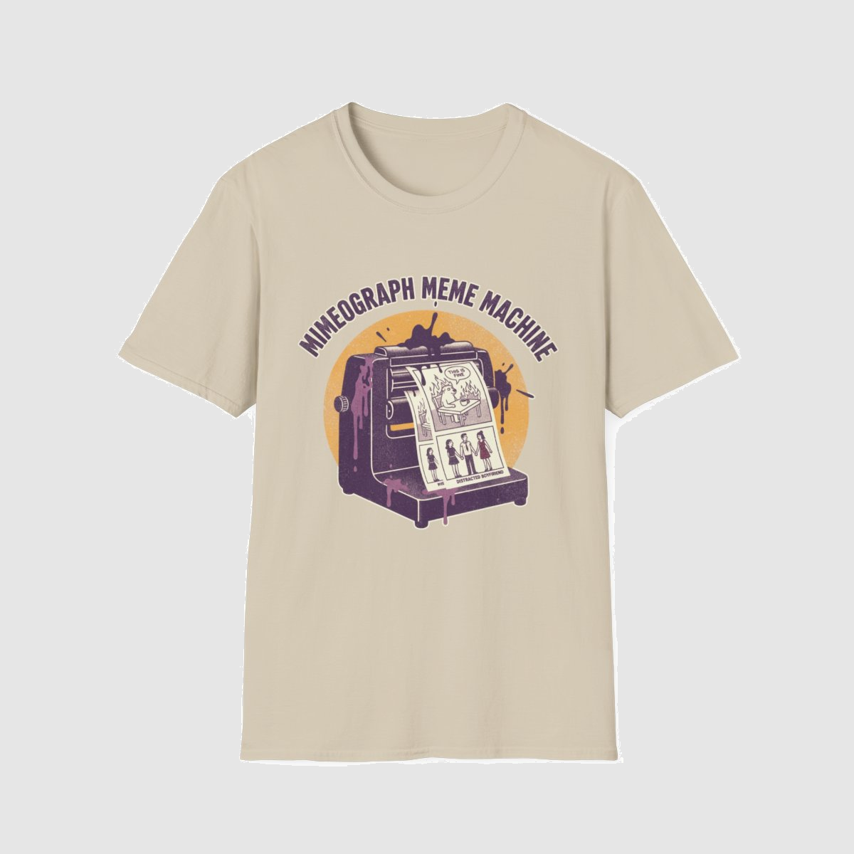 Mimeograph Meme Machine — shirt mockup