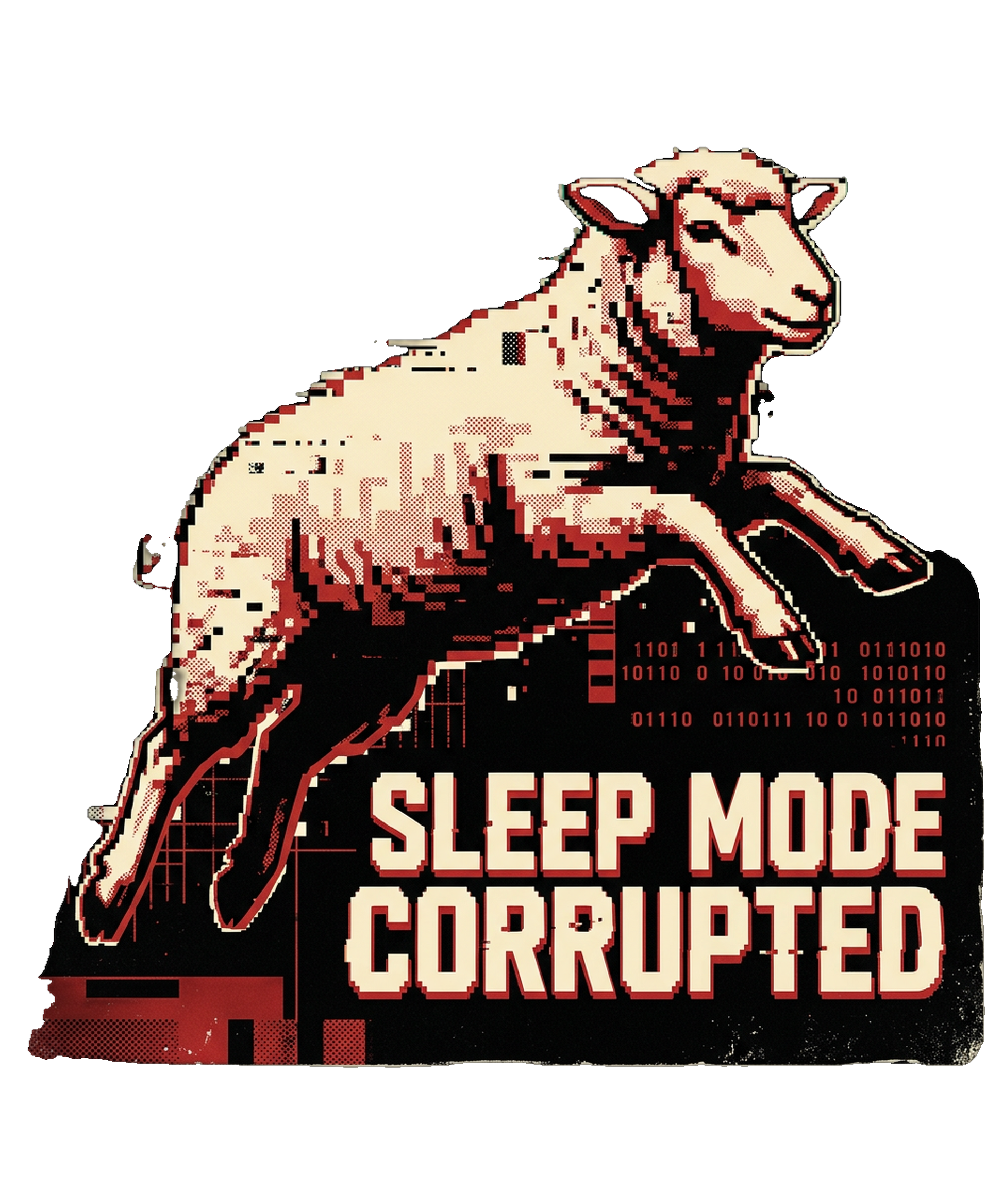 Sleep.exe Stopped Working | Glitchy Sheep Tee — design