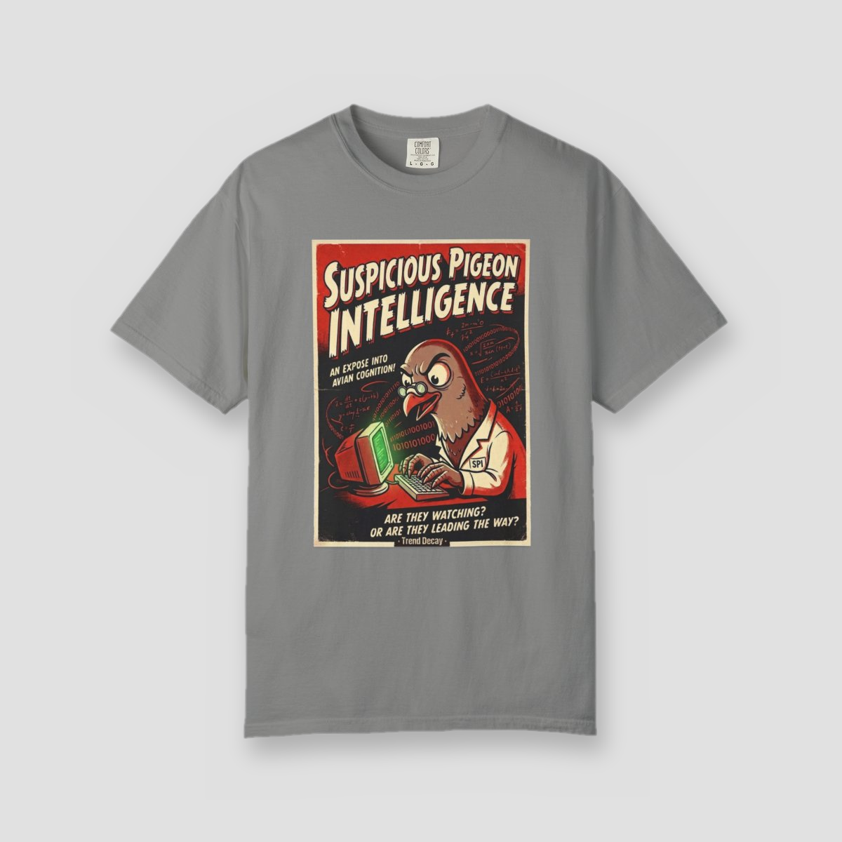 Suspicious Pigeon AI — shirt mockup