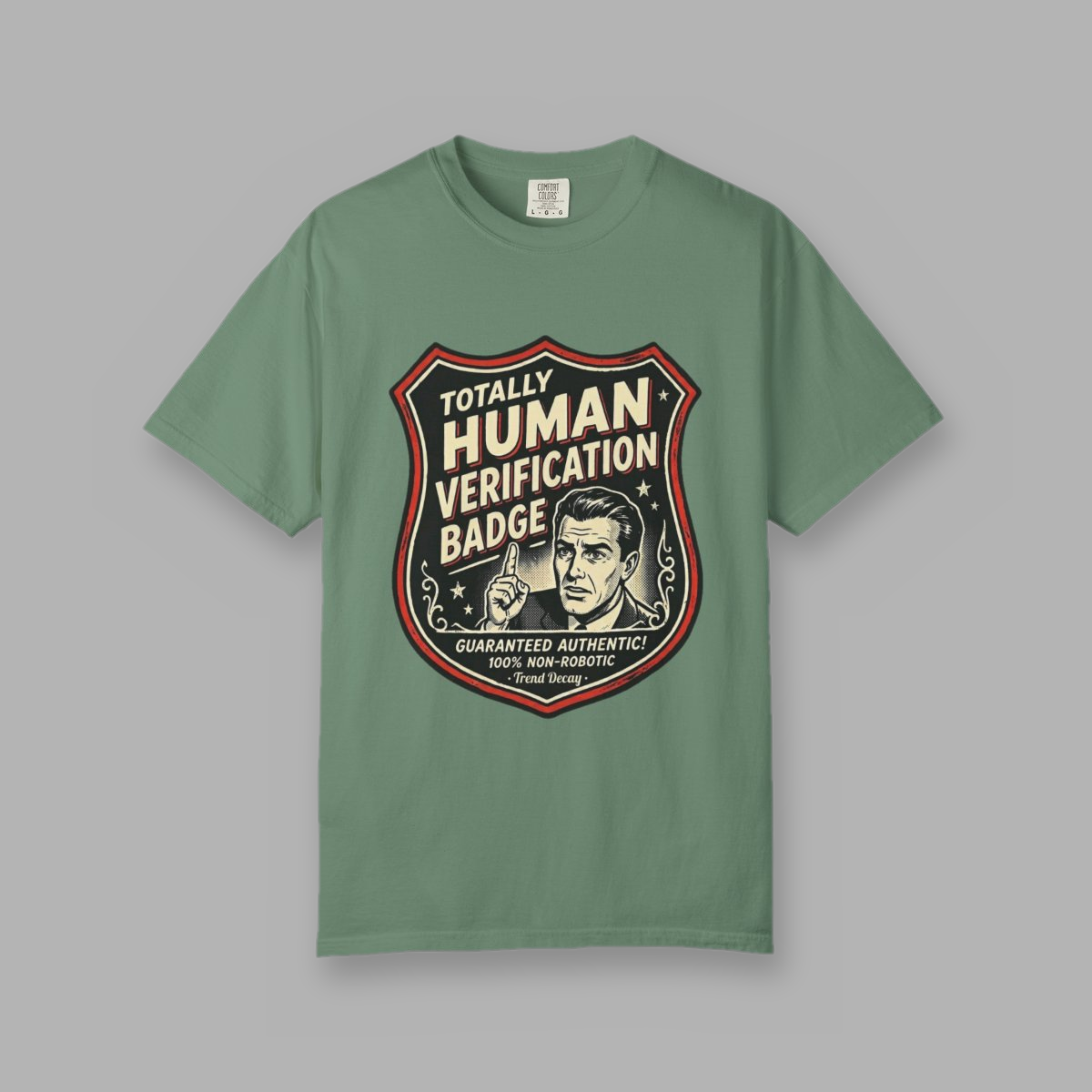Verified Human Badge — shirt mockup