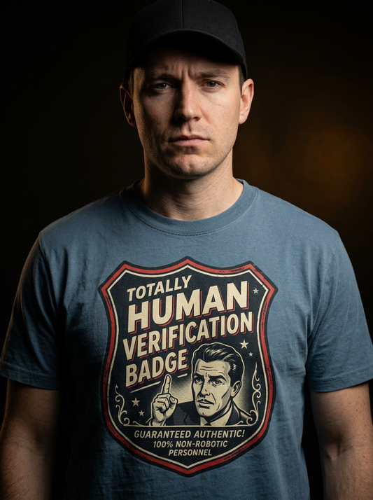 Verified Human Badge | Internet Culture Tee — lifestyle photo