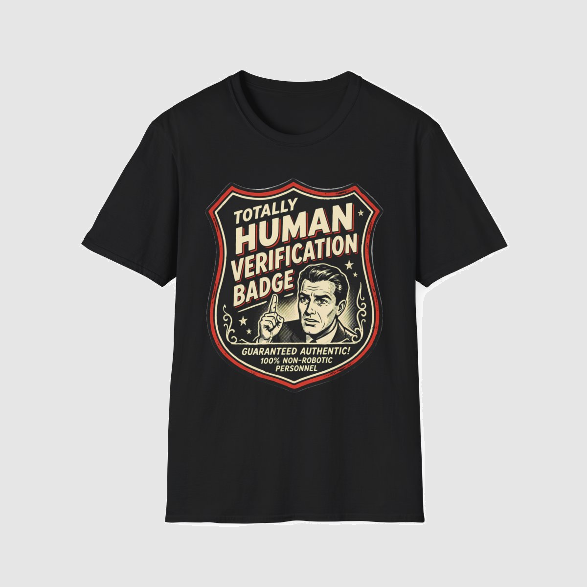 Verified Human Badge | Internet Culture Tee — shirt mockup